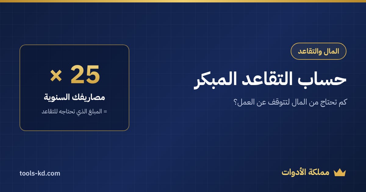 حساب التقاعد المبكر: كم تحتاج من المال لتتوقف عن العمل مبكراً؟